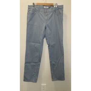 Brax Cooper Fancy Pants Mens Regular Fit Preppy Blue 38x32 Stretch Casual Travel